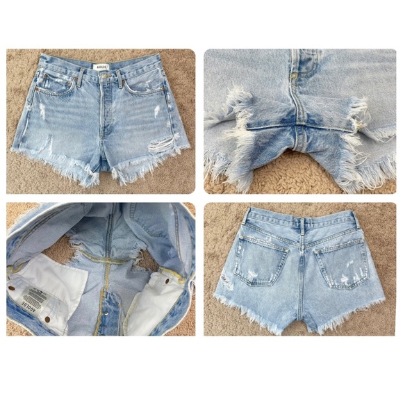 Agolde Parker Vintage Cut Off Rigid Cotton Denim Shorts Style A026-811, Size 26 - Picture 9 of 16